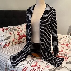 Athleta Striped Open-Front Cardigan